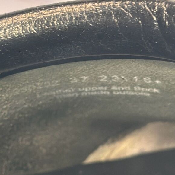 Dansko Womens Black Blue Leather Slipon mules Chunky Heel Clogs size 37 EU US - Picture 8 of 10